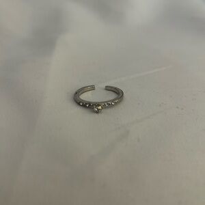 Silver rhinestone ring